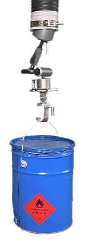 Vacuum tube lifter with a drum hook